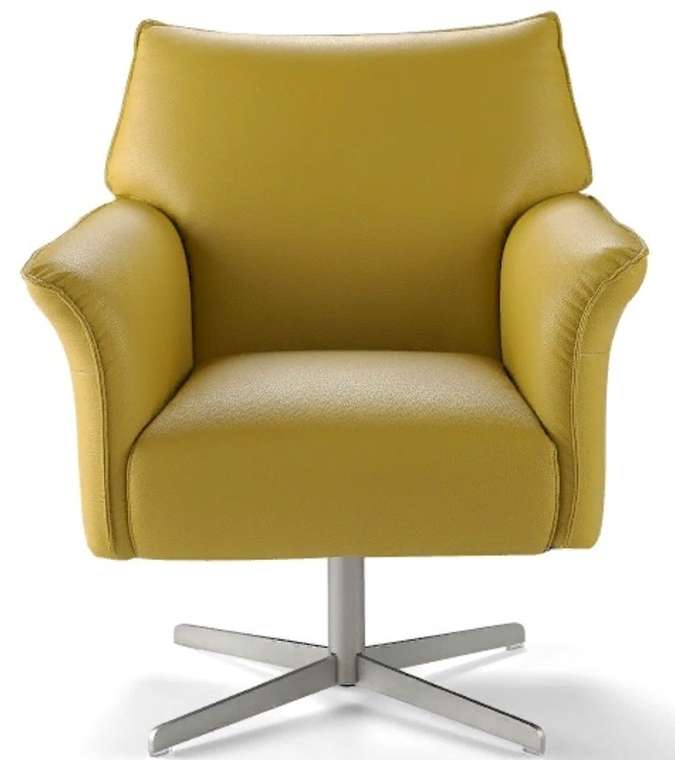 Поворотное кресло желтого цвета