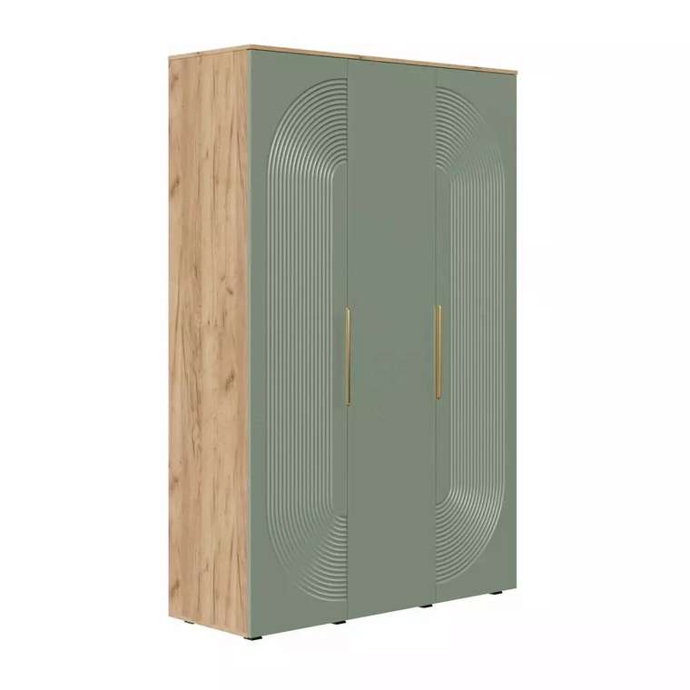 Распашной шкаф для одежды Ингрия Luxe 7 зеленого цвета
