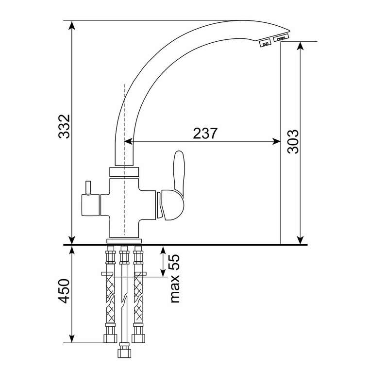 Смеситель для кухни Ulgran UQ-017-02, лен