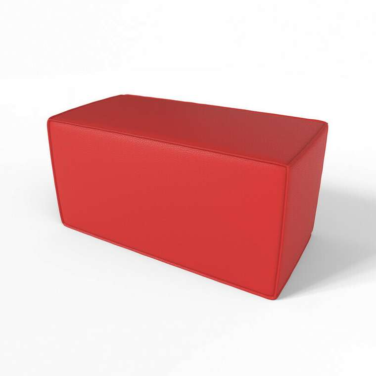 Банкетка Куб 80 красного цвета (экокожа)