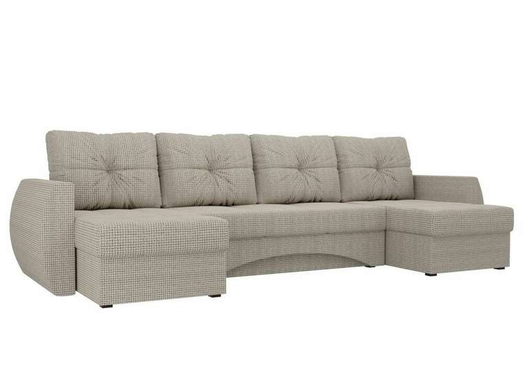Угловой диван-кровать Сатурн серо-бежевого цвета