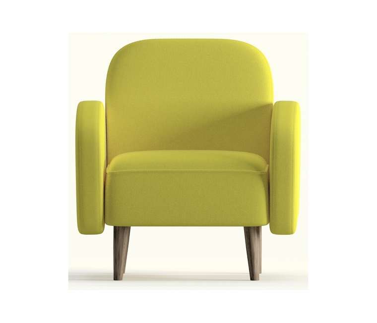 Кресло из рогожки Бризби желтого цвета