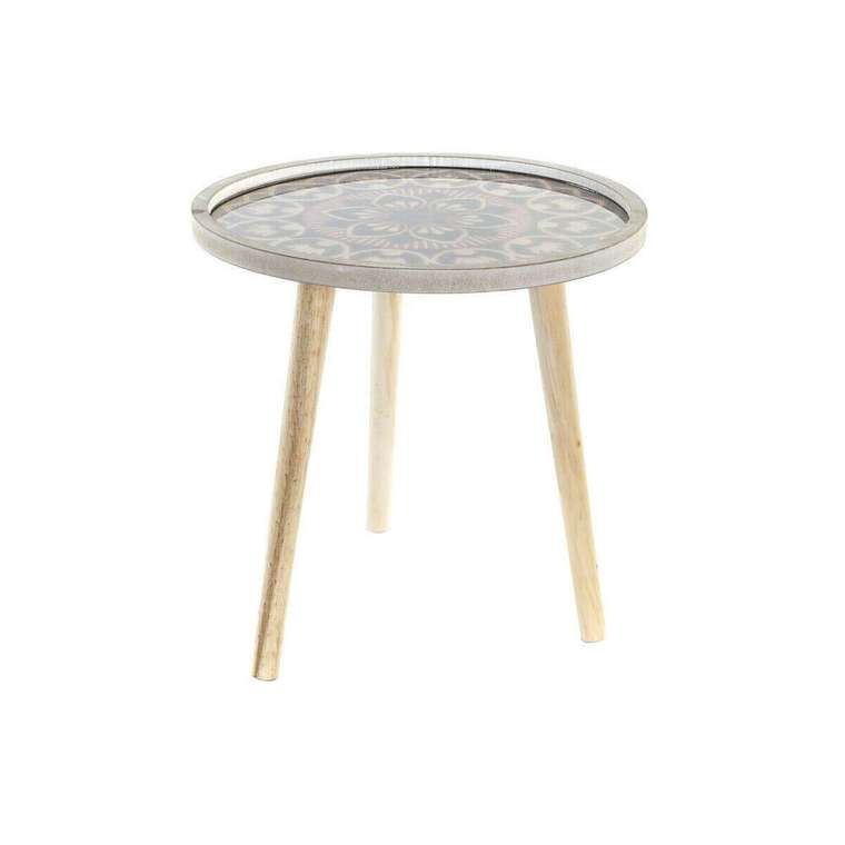 Вспомогательный стол Натуральный Чёрный 40 x 40 x 41 cm Деревянный MDF