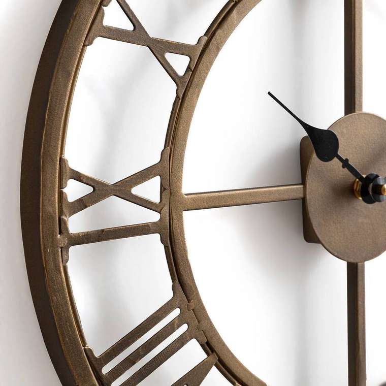 Часы настенные из металла Zivos коричневого цвета