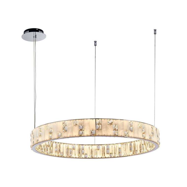 подвесная люстра Chapiteau коньячный металл, мрамор, хрусталь 2*LED*44W, 8800LM, 3000K, included