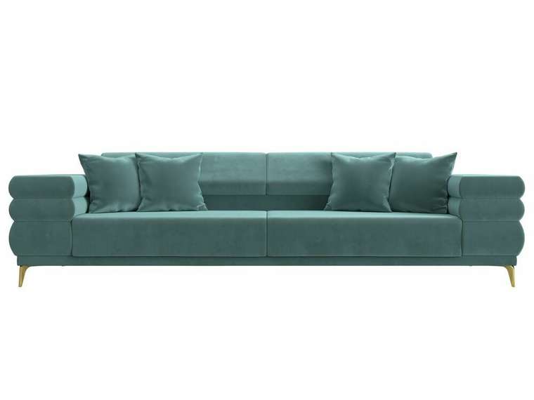 Прямой диван-кровать Лига 021 бирюзового цвета