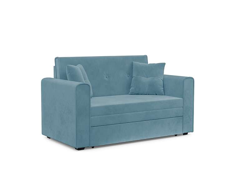 Прямой диван-кровать Санта голубого цвета