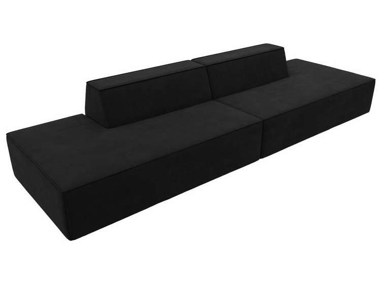 Прямой модульный диван Монс Лофт черного цвета