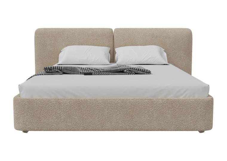 Кровать двуспальная Hub Soft 180х200 бежевого цвета с подъемным механизмом
