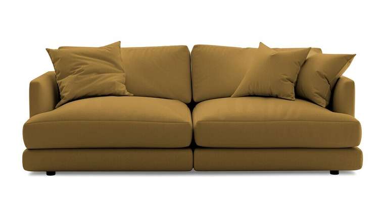 Прямой диван-кровать Ибица желтого цвета