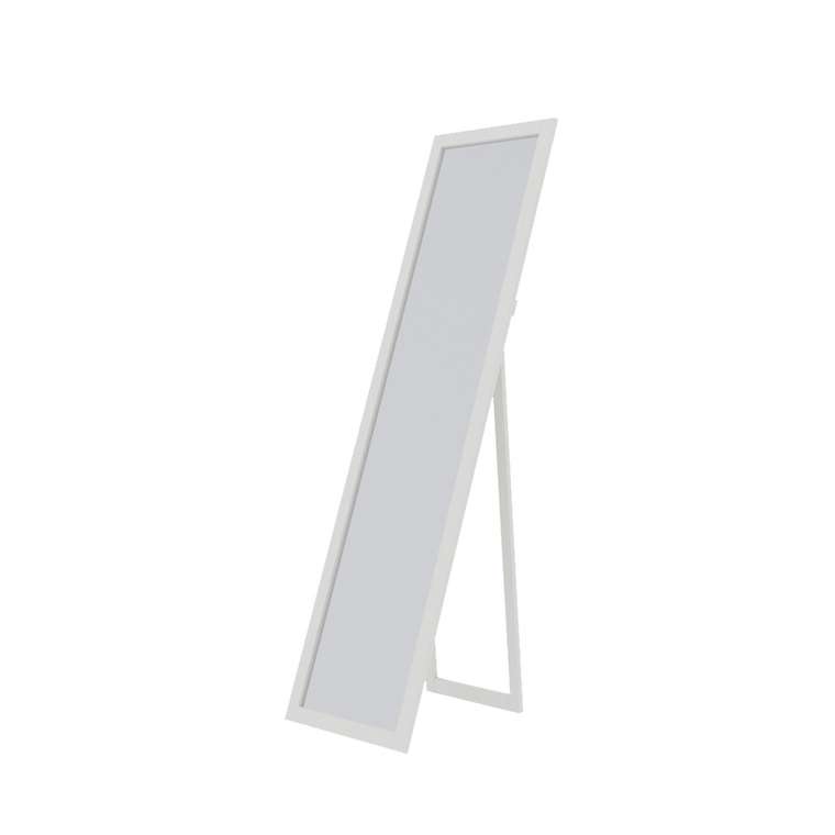 Зеркало напольное высокое из массива сосны белого цвета