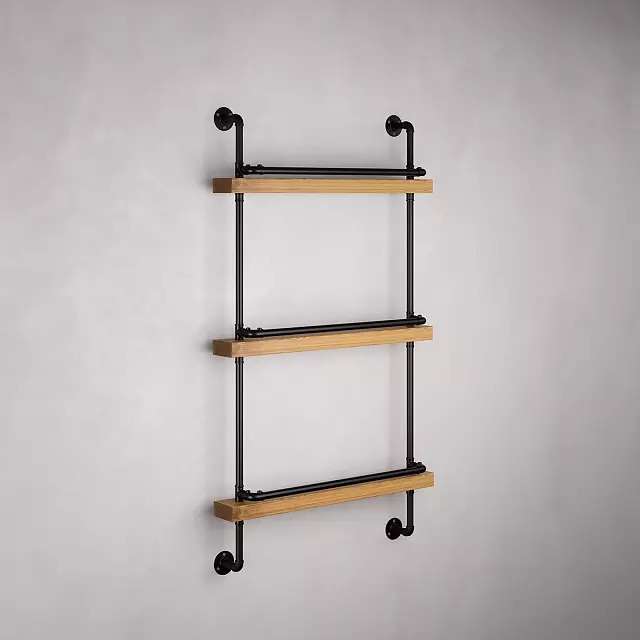 Полка с бортиками Pipe 75x123 светло-коричневого цвета в стиле Loft