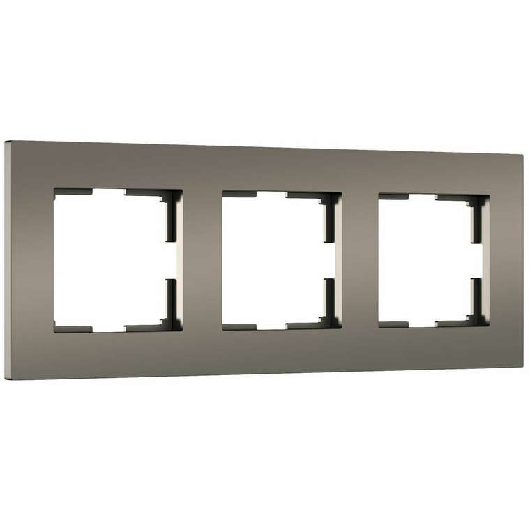 Рамка из пластика на 3 поста Slab бронза матовый W0032963