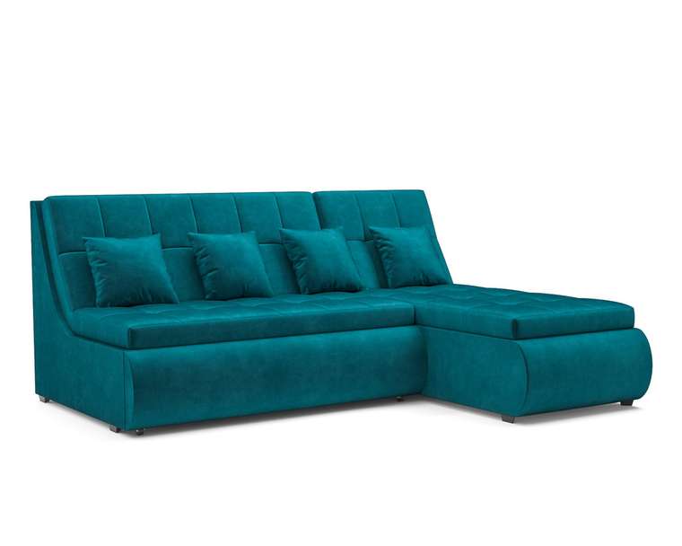 Угловой диван-кровать Дубай сине-зеленого цвета