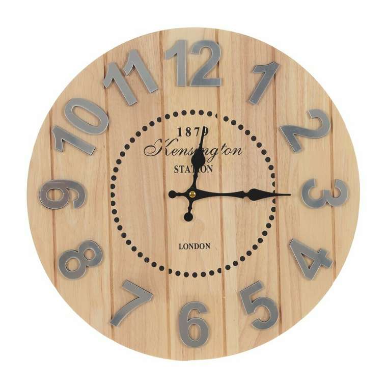 Часы настенные декоративные Wood бежевого цвета