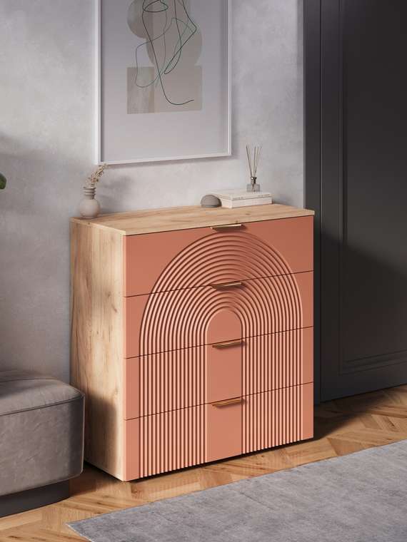 Комод для одежды Ингрия Luxe 4 коричневого цвета