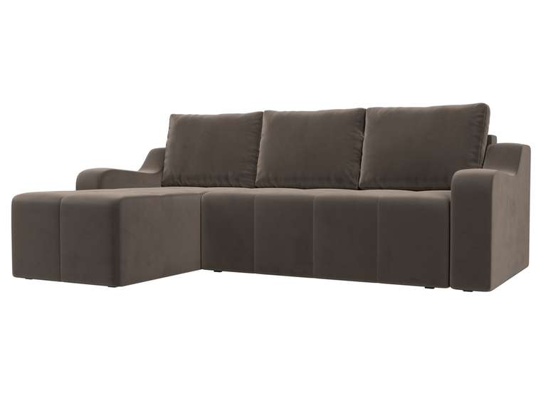 Угловой диван-кровать Элида коричневого цвета левый угол