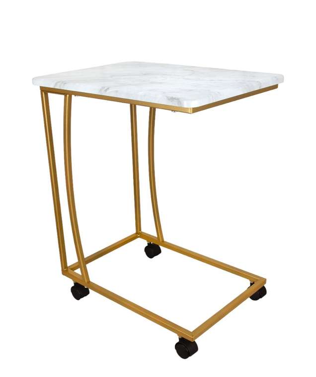 Приставной столик Сallisto M М007.1В70 Светлый мрамор\ золотой