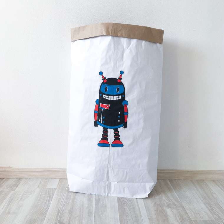 Эко-мешок для игрушек из крафт бумаги Robot Harry
