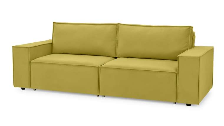 Прямой диван-кровать Софт 2 горчичного цвета