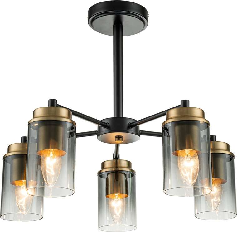 Потолочная люстра на штанге Escada Dinasty 2118/5P E14*40W Black/Brass