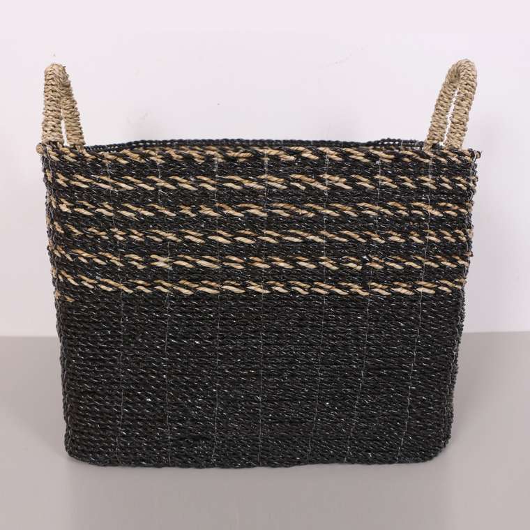 Корзина плетенная Olive Black 45х50 из натурального бананового волокна