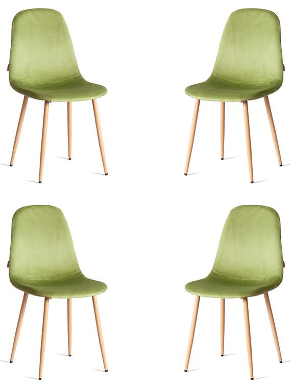 Комплект из четырех стульев Breeze светло-зеленого цвета