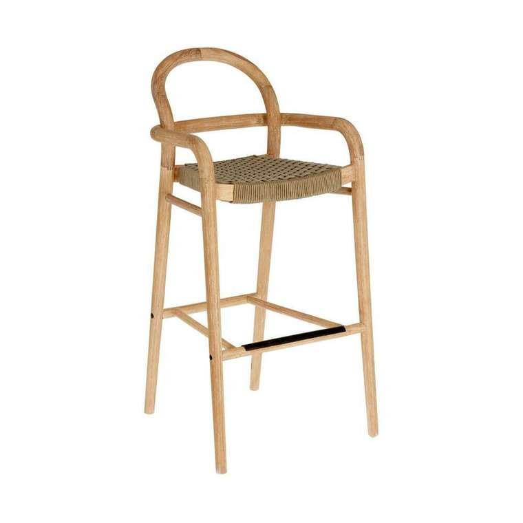 Барный стул Sheryl Beige M из дерева бежевого цвета