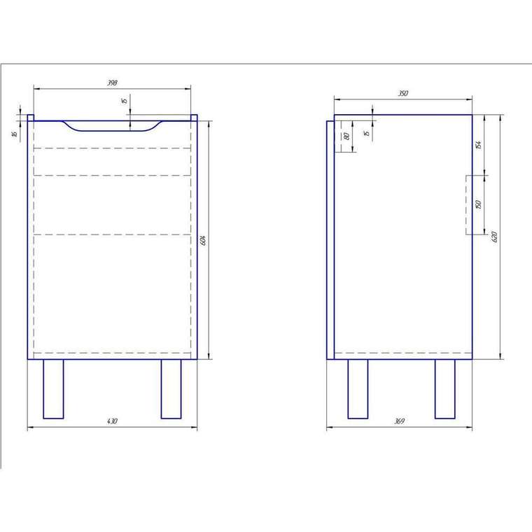 Тумба под раковину подвесная/напольная Dreja Mini 50 см, белый
