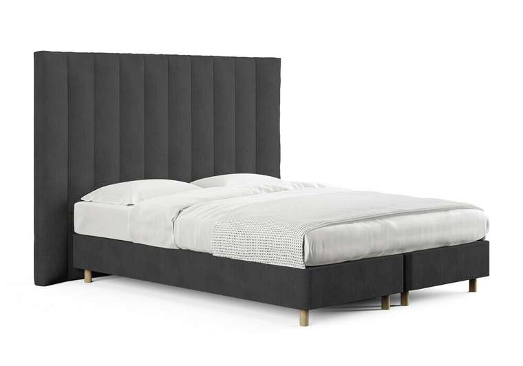 Кровать Barbara 180х200 графитового цвета с двумя основаниями