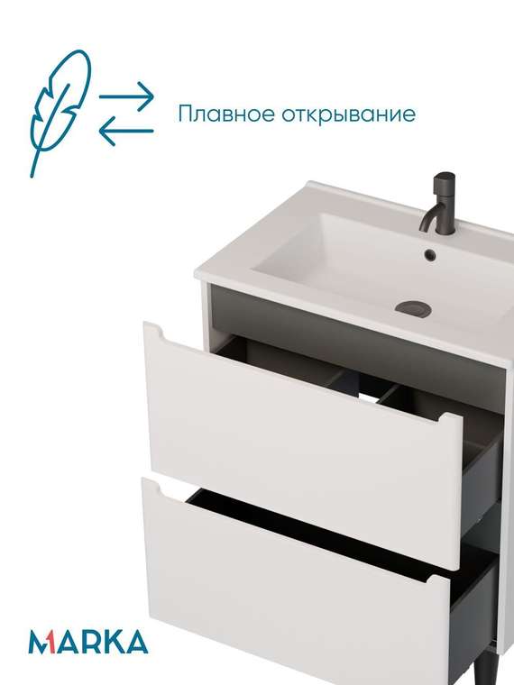 Тумба с раковиной Кода белого цвета