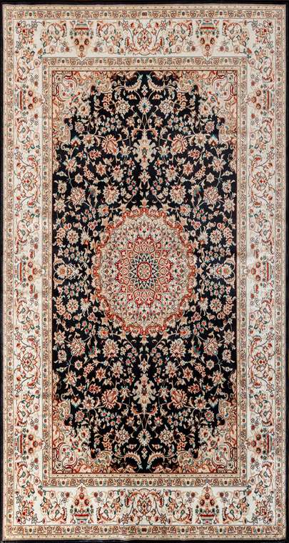 Ковер Silk marmion 80x150 черно-бежевого цвета