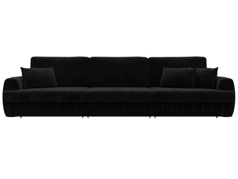 Диван-кровать Лига-057 Лонг черного цвета