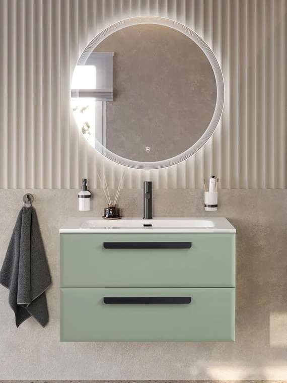 Мебель для ванной комнаты Eco-Cer-N 80 зеленого цвета