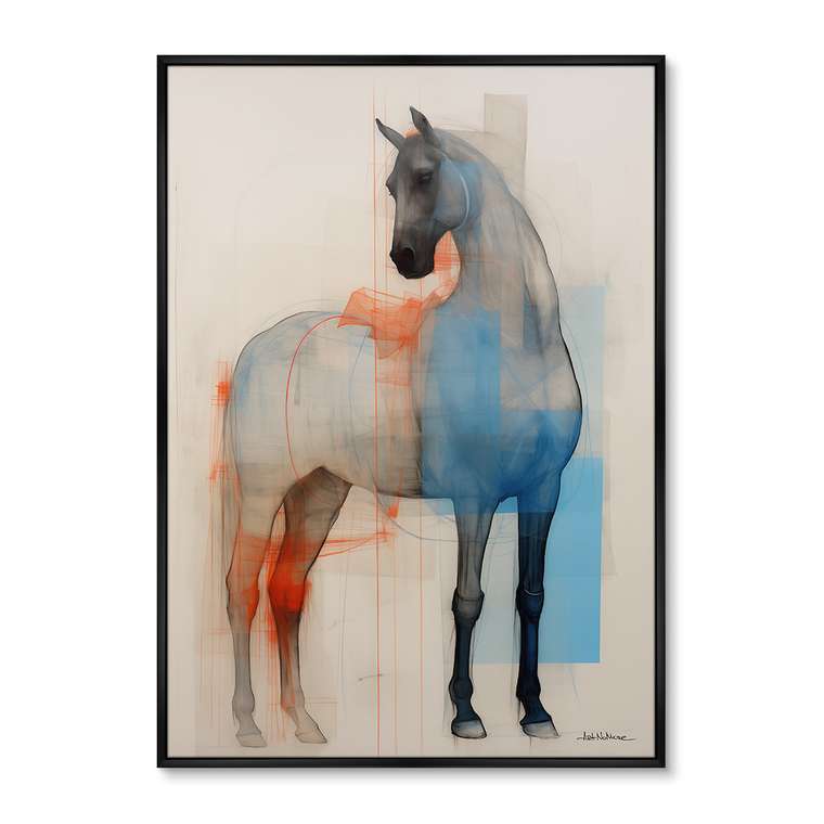 Репродукция картины Horses in a color scheme, No 1, 2024г.