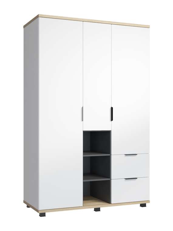 Шкаф комбинированный Скайлайт белого цвета