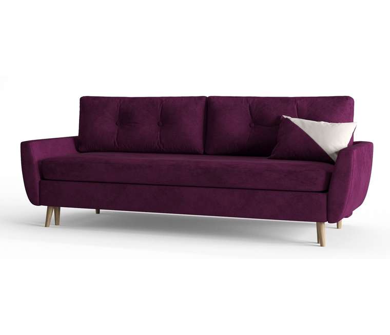 Диван-кровать Авиньон в обивке из велюра фиолетового цвета