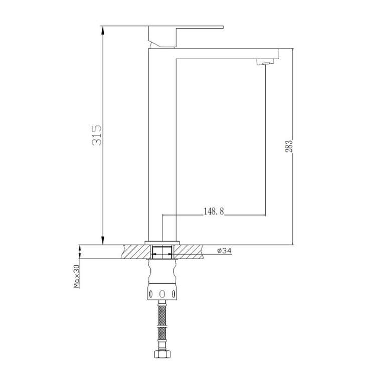 Смеситель для раковины Haiba HB11803-7 черного цвета