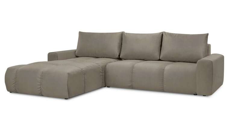 Угловой диван-кровать с оттоманкой Венто светло-коричневого цвета