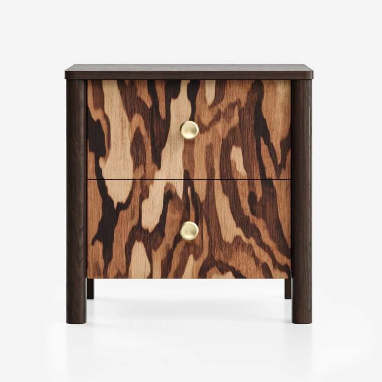 Прикроватная тумба Bergen BG014 коричневого цвета с принтом