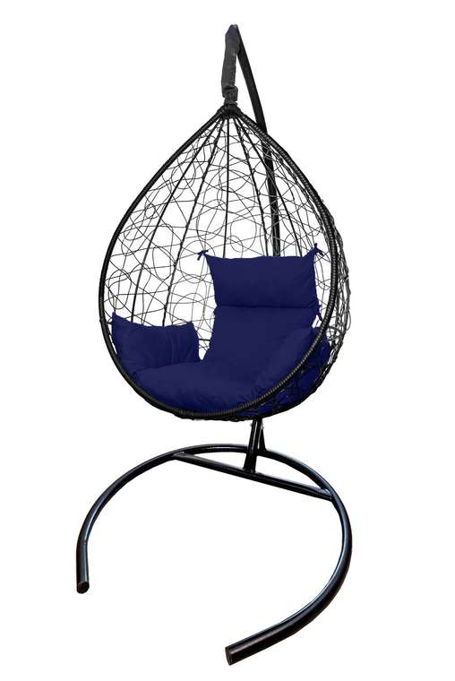 Кресло подвесное Сфера Лайт черно-синего цвета