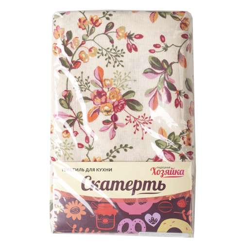 Скатерть 'Радушная хозяйка' 145х180, рогожка, 100 % хлопок, 'Спелый барбарис'
