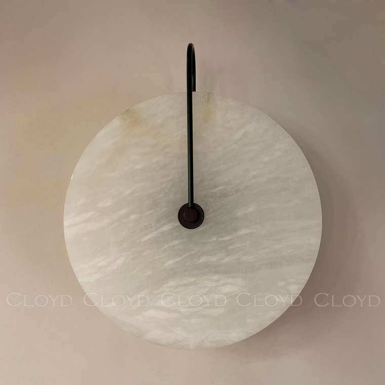 Бра Cloyd AXIOM-B W1 / ?30 см - алебастр - черный