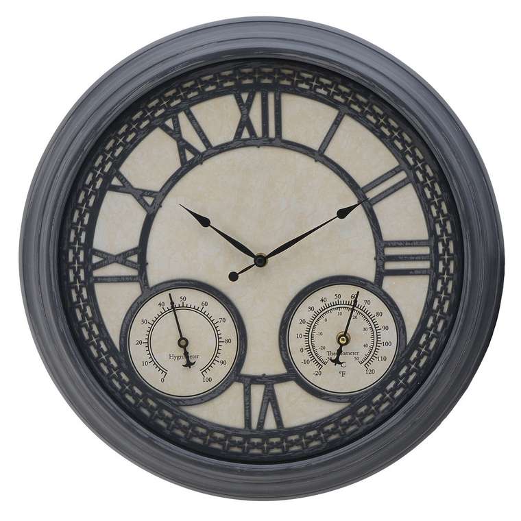 Настенные часы из пластика серого цвета