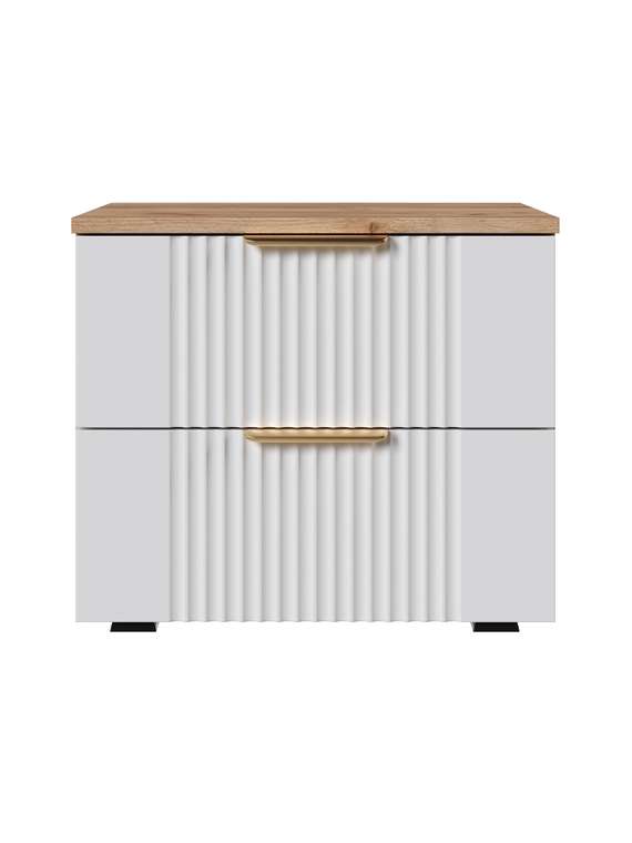 Тумба прикроватная Ингрия Luxe 2 бело-бежевого цвета