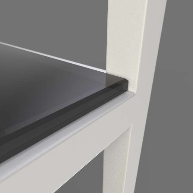 Стеллаж "Martin" белый с тонированным стеклом (2000х900х300)