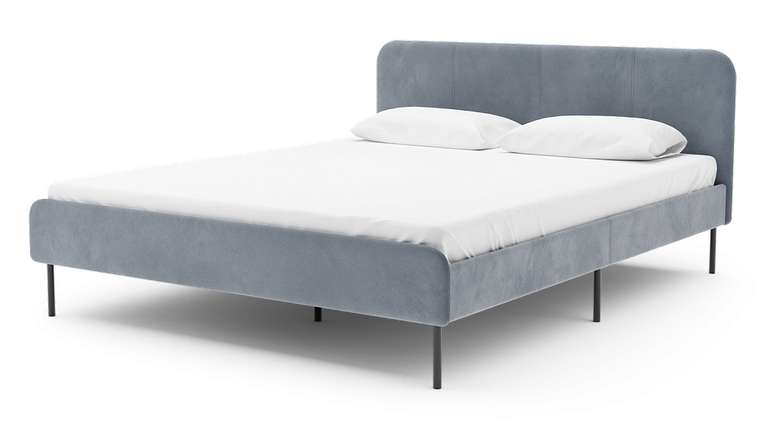 Кровать Элиса 140х200 серого цвета без подъемного механизма