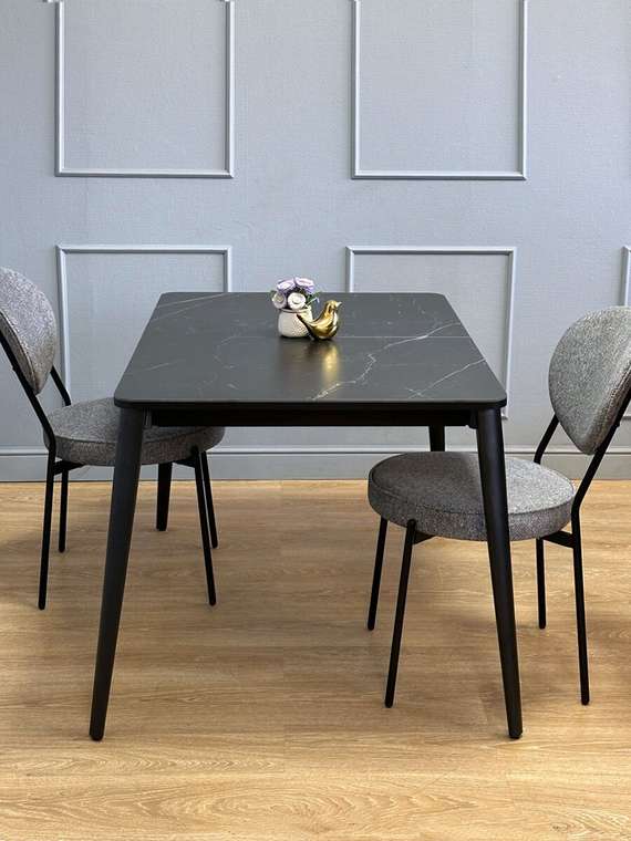 Раздвижной обеденный стол KS1200 черного цвета