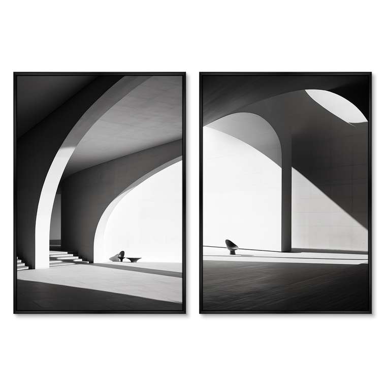 Набор из двух репродукций картин Architecture, curves of arches, 2024г.