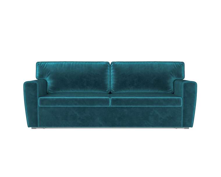 Прямой диван-кровать Оскар сине-зеленого цвета